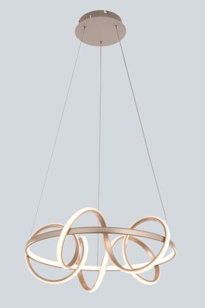 LAMPARA COLGANTE LED  METAL CHAMPAGNE